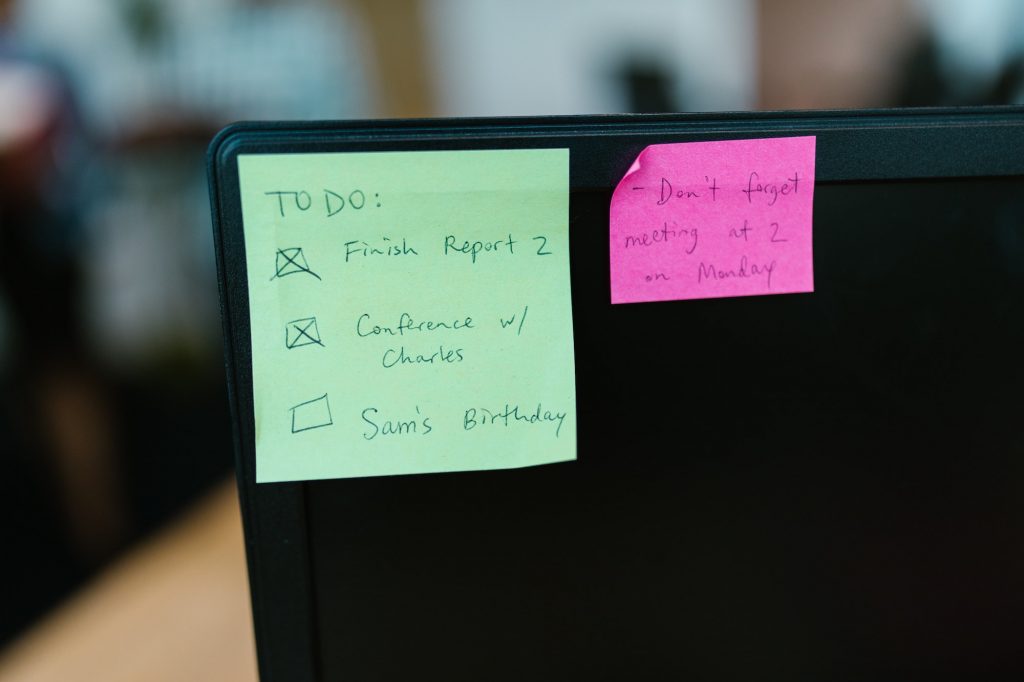 post it organizzare vita quotidiana